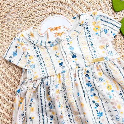 Macacão Floral Tropical - Creme